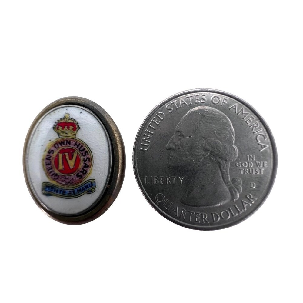 Queens Own Hussars IV Enamel & Brass Tie Clip Pin Badge Canterbury Mente Et Manu - Picture 3 of 11